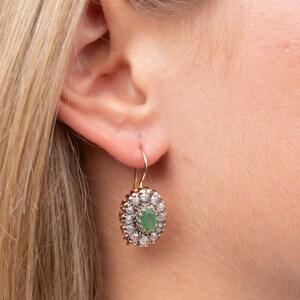 Art Deco Oval Emerald Earrings image 2