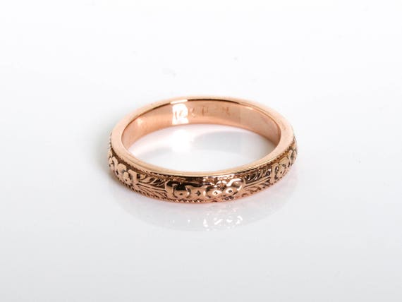 Rose Gold Band - Gold Wedding Band - Unisex Wedding Band - Promise Ring - Wedding Ring for Him or Her - Gold Stacking Ring - Red Gold Band