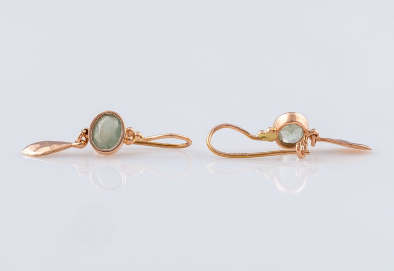 Round Filigree Aquamarine Gold Earrings image 4