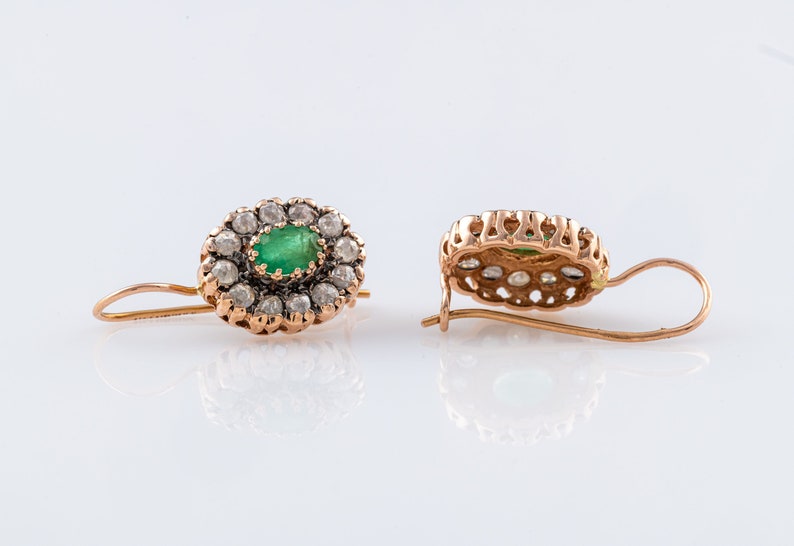 Art Deco Oval Emerald Earrings image 6