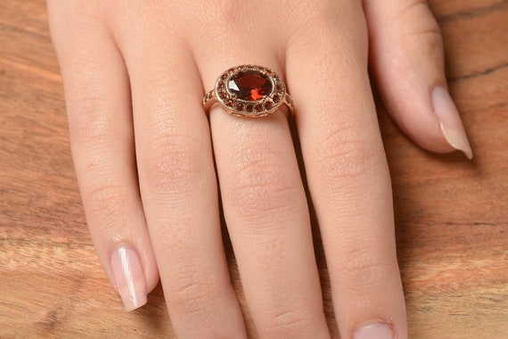 Large Orange Garnet Ring Large Orange Garnet Ring