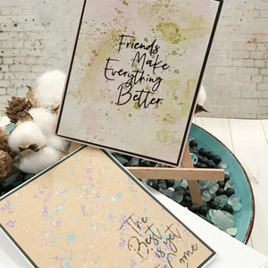 Handmade Encouragement Card Set: Splattered Ink Greeting Notes