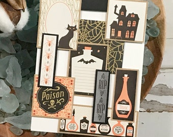 Handmade Greeting Card - Halloween Greeting Card - Halloween Cut Out Panel - Pattern Paper Cut Outs