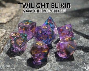 Twilight Elixir - Polyhedral Sharp Edge Resin Dice Set
