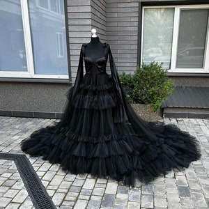 Black tulle dress Black gown Gothic dress Gothic bridal dress Gothic outfits Halloween dress Halloween gown Halloween black Halloween women