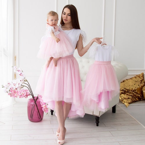 Pink Mommy and Me Matching Dresses Pink Photoshoot Dress - Etsy