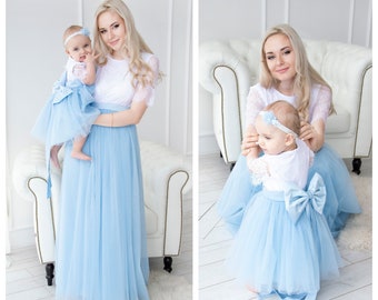 mother and baby girl matching dresses