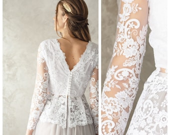 white lace wedding tops