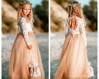 champagne colored junior bridesmaid dresses