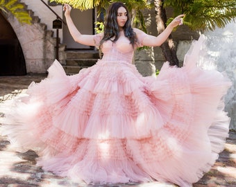 Pink Tulle Dress: Fluffy Gown for Photoshoot