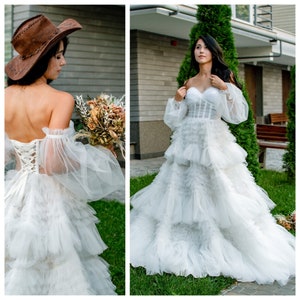 Tulle dress Bridal tulle dress Wedding tulle dress White fluffy dress Tulle fluffy gown Tulle white dress Photoshoot dress Photoshoot gown
