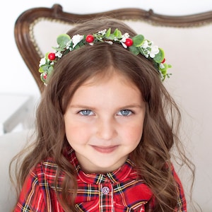 Winter Floral Crown: Red Berry Eucalyptus Hair Wreath