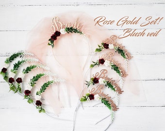 Bride party crown Bridesmaid headband Bachelorette bow Bachelorette crown Bachelorette headband Gift for bride Hen do party Hen crown