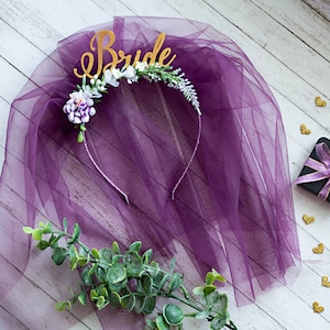 Bride To Be Headband Eggplant Bride To Be Headband Bachelorette Party Headband Bridal Shower Headband Bridal Shower Gift