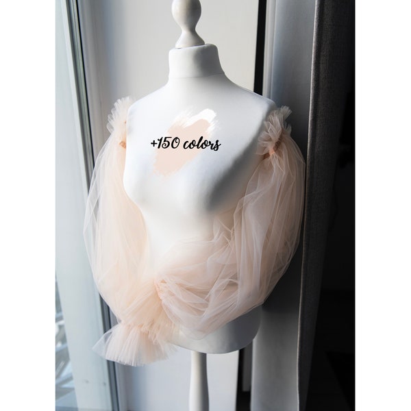 Detachable sleeves Removable slevees Puff sleeves Soft Tulle Detachable sleeves Wedding Dress sleeves Bridal Detachable sleeves for dress