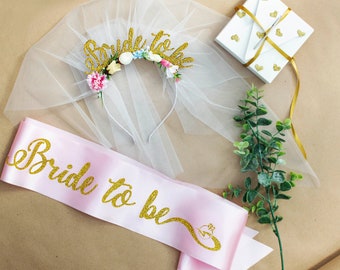 Bride Party headband Hen Party Crown Headband Veil headband Bride with veil headband Headband with veil Bridal Shower