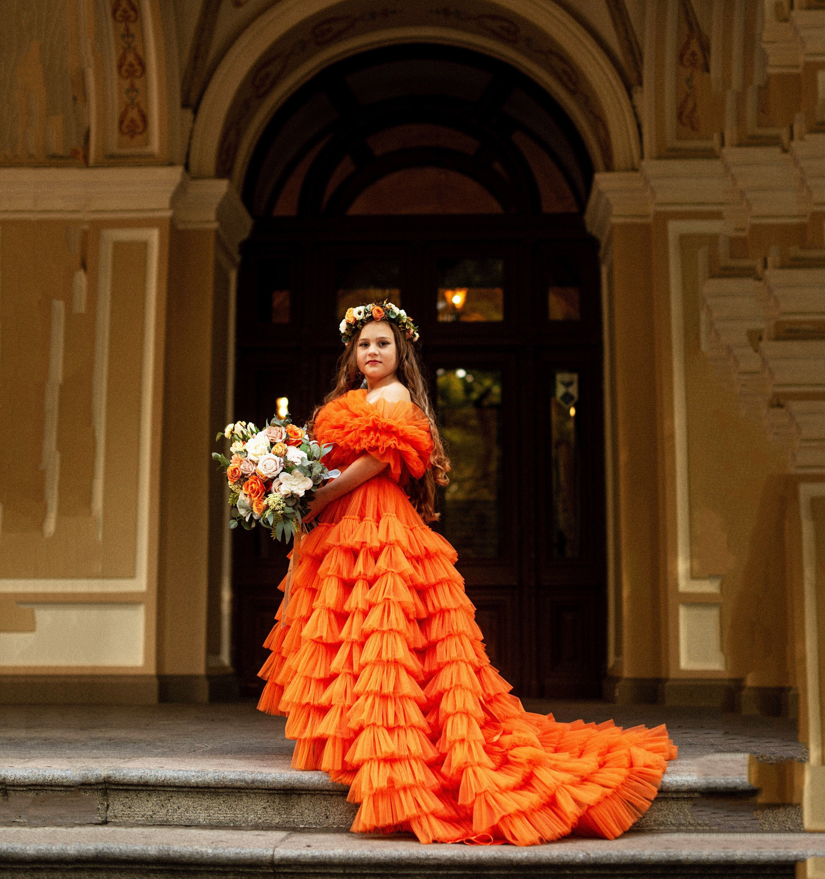 Burnt orange ball gown 2025
