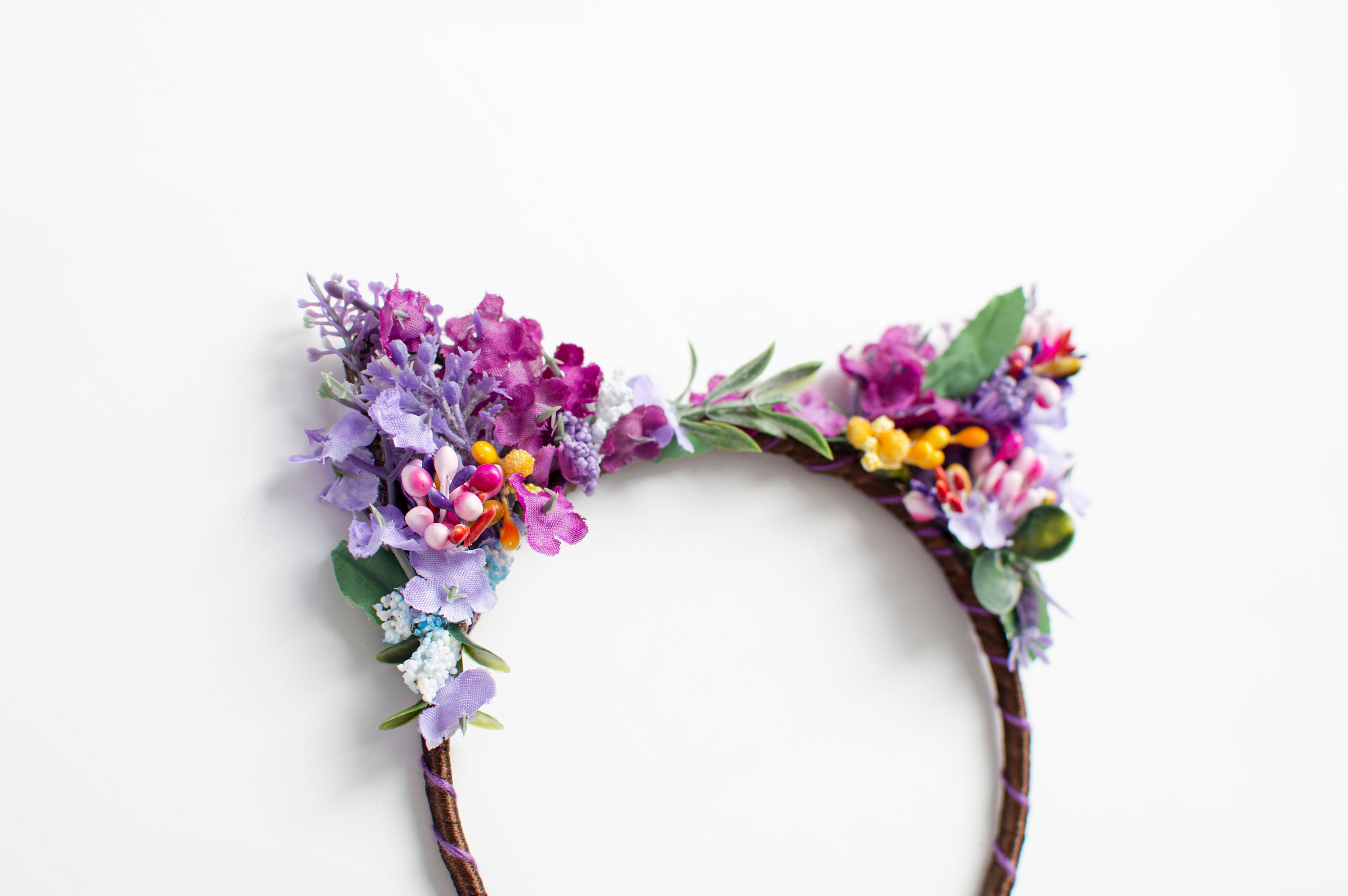 One Of A Kind Kawaii Cat Charm Flower Headband Cat Flower Hat, Cute Floral 2-in-1 Cat Collar / Headband  main image 2