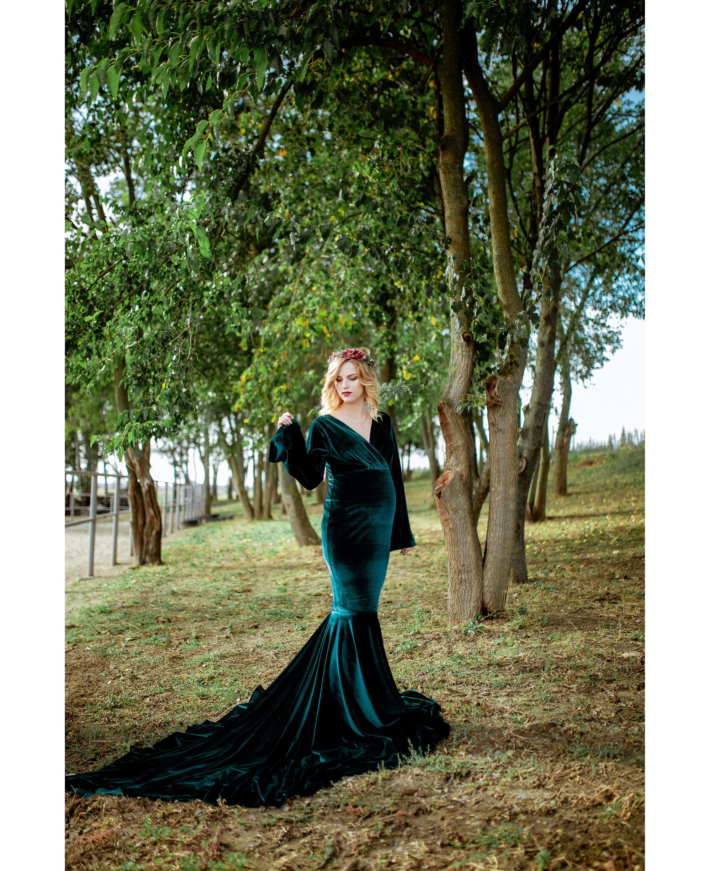 Emerald Green Maternity Dress