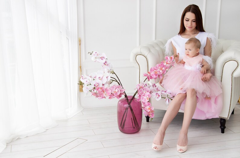 Mother daughter dress Mother daughter outfits Mommy and me dress Matching dresses Pink mother daughter Mother daughter tulle dress Family image 4