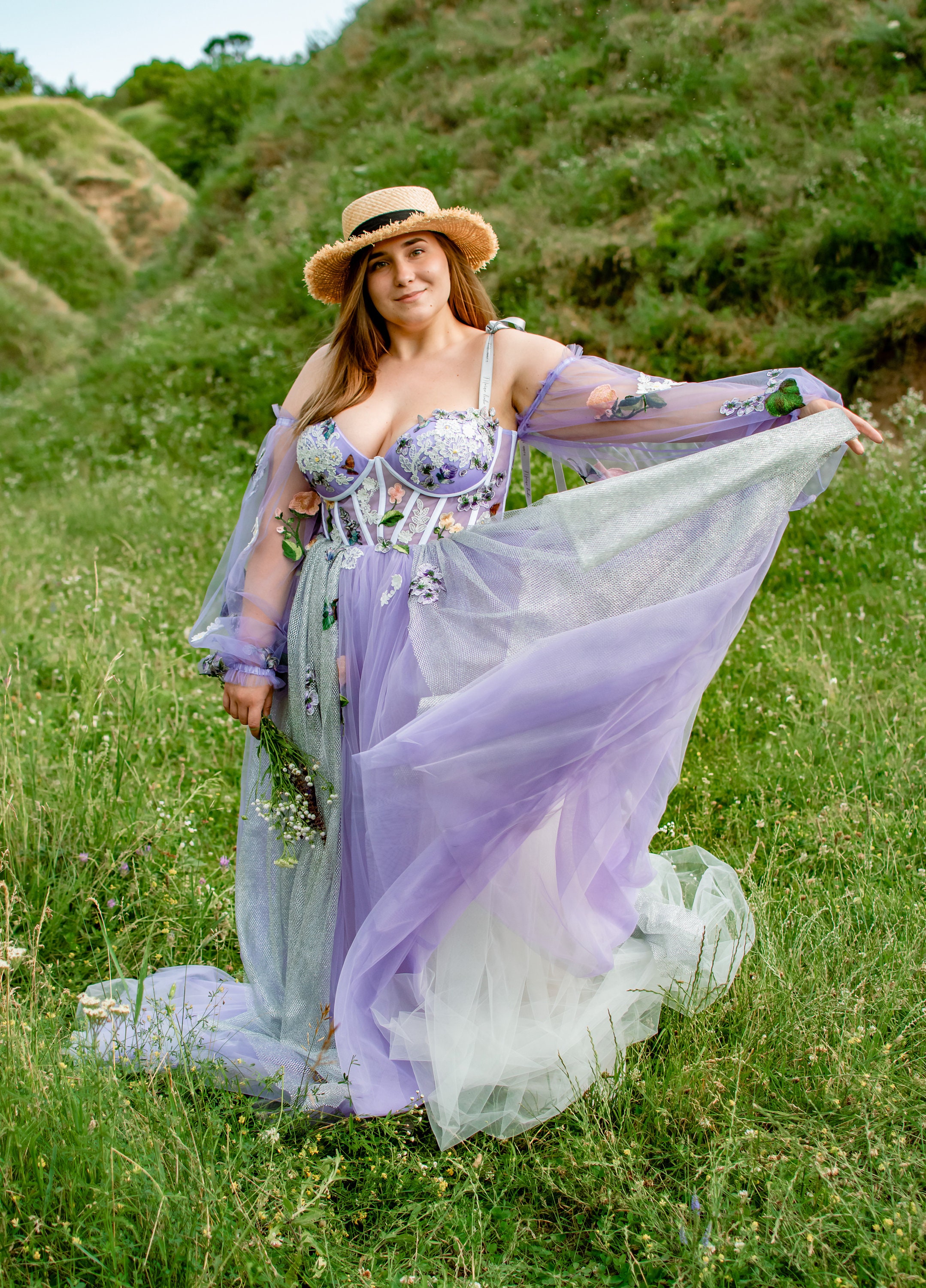 Lavender Dress Tulle Dress Ombre Tulle Dress Fairy Dress