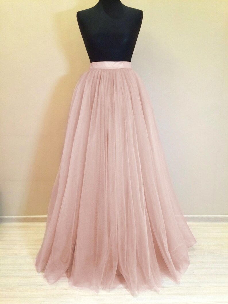 Blush Wedding Tulle Skirt 5 Layers Tulle Skirt Long Tulle - Etsy