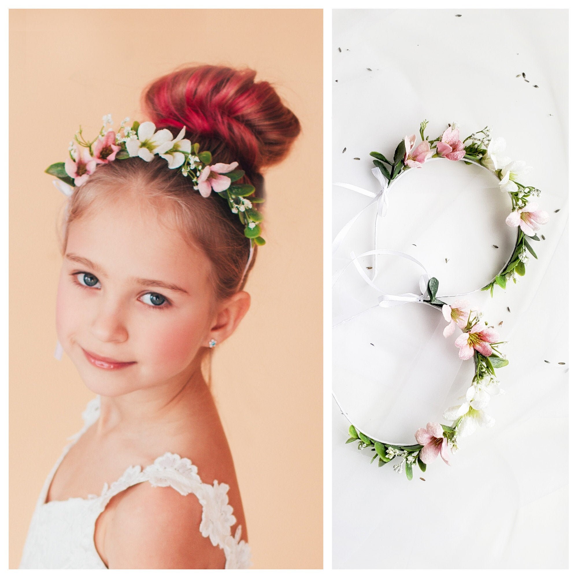 Floral Headband Flower Headband Flower Girl Headband Flower Etsy