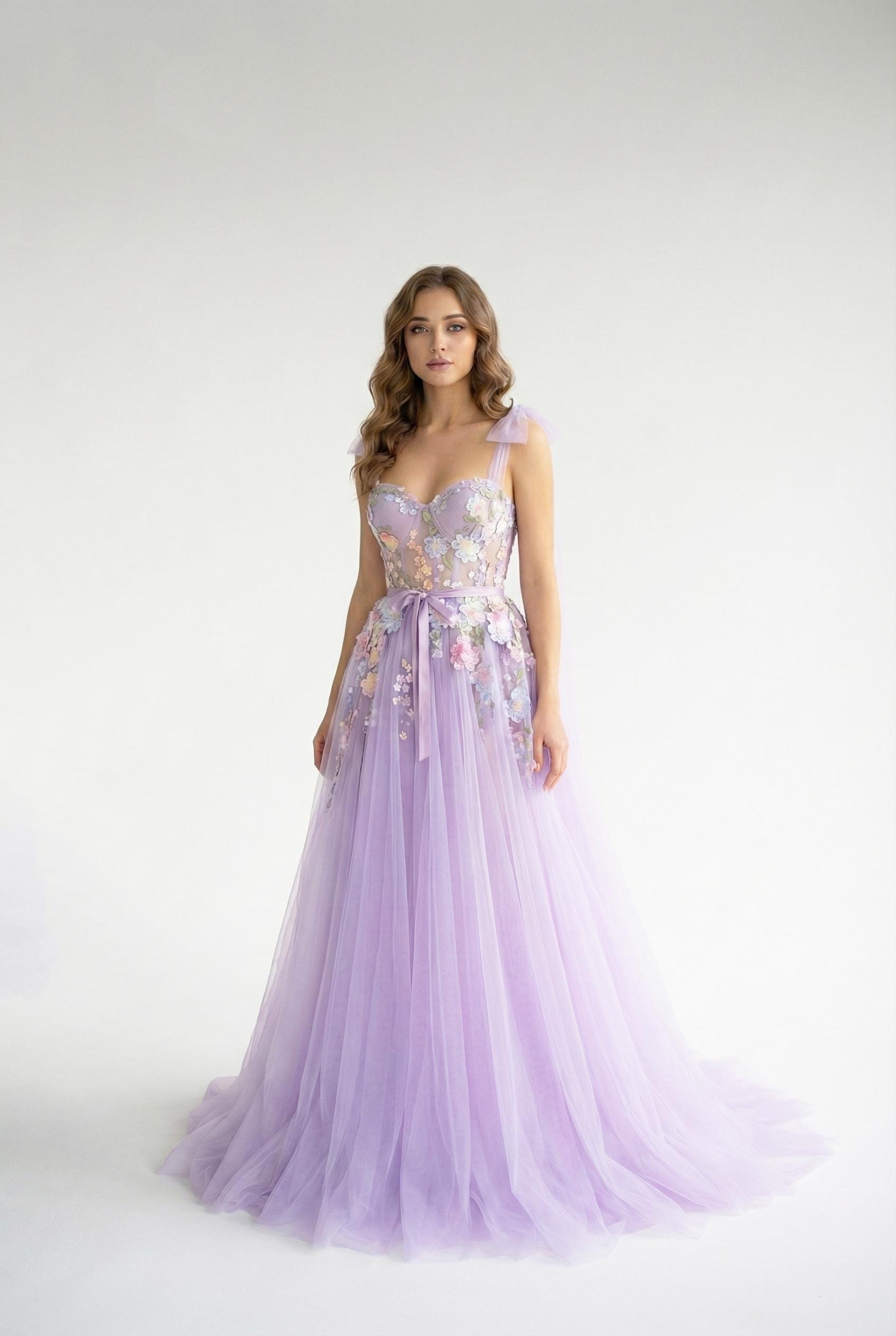 blue dress for baby girl Off-the-shoulder Lilac Wedding Guest Dresses Cheap Bridal Dresses EWR904 main image 0