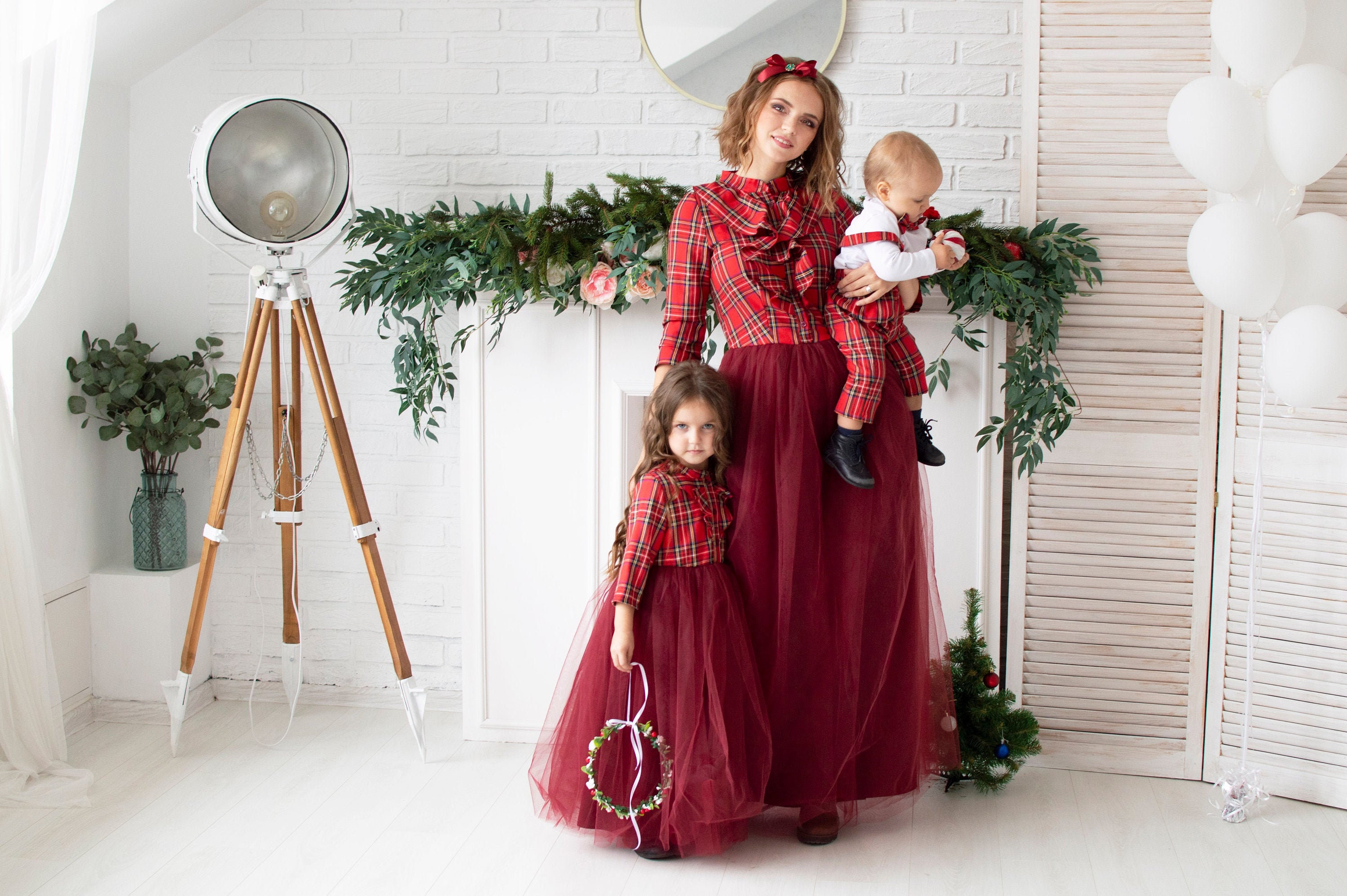 Christmas Dress New Year Dress Plaid Dresses Mom Daughter - Etsy