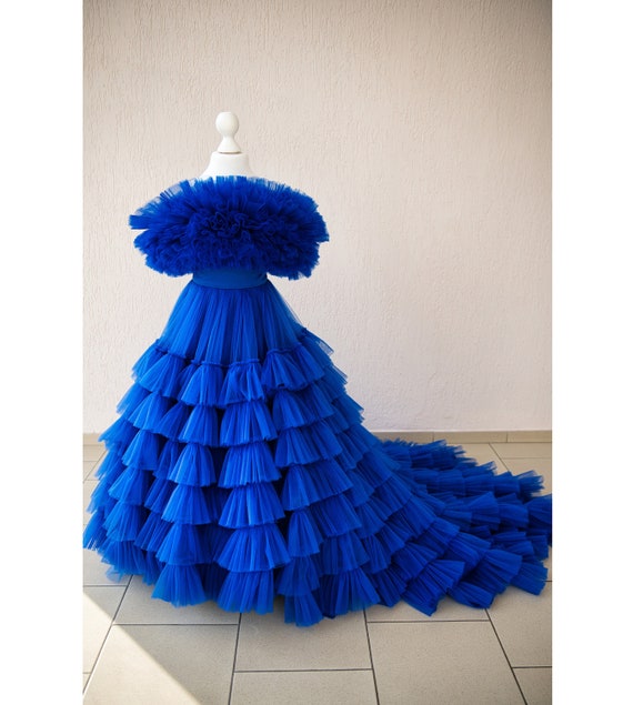 Big girls royal blue dress top