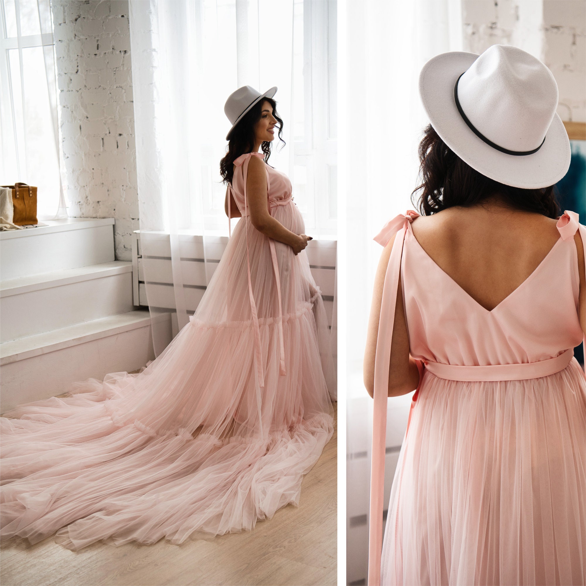 Blush Pink Maternity Gown 