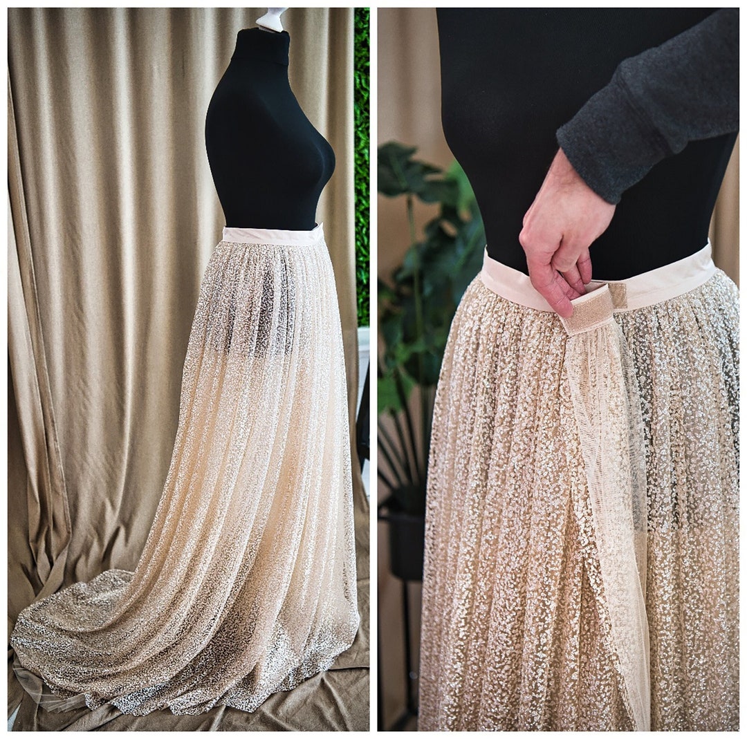 acka tulle long skirt（ivory）size2