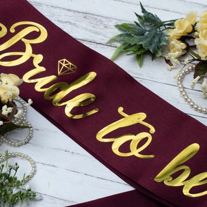 Custom Bachelorette Party Sash: Glitter Vinyl Bridal Satin Ribbon