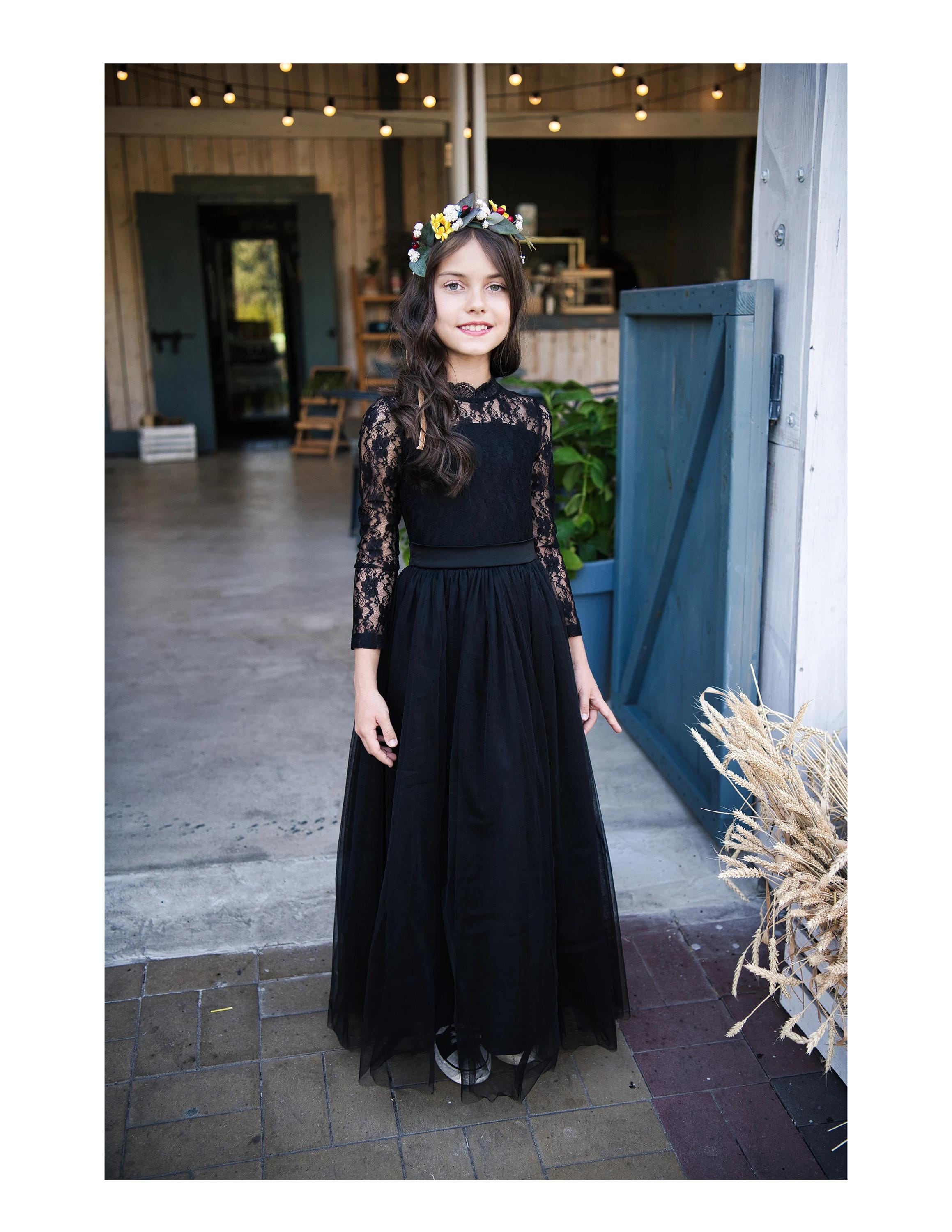 Black Lace Flower Girl Dress: Gothic Halloween Wedding - Etsy