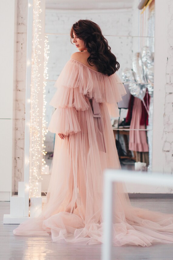 Pink maternity best sale robe