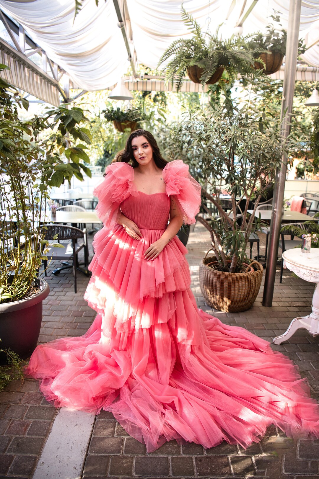 Handmade Lush Pink Tulle Dress: Multi-layered Photo Shoot Gown - Etsy