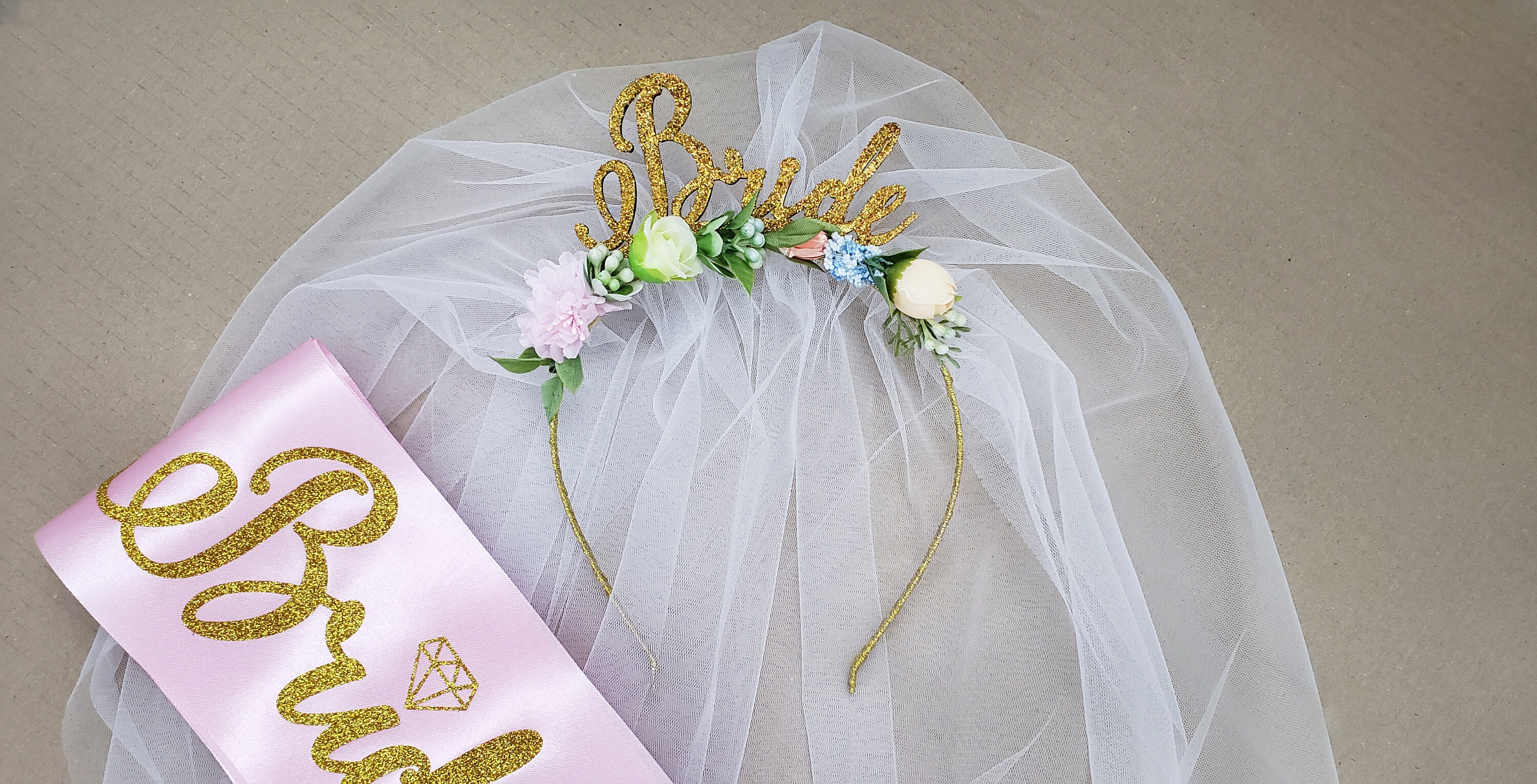 Bride Party Headband Hen Party Crown Headband Veil Headband Etsy
