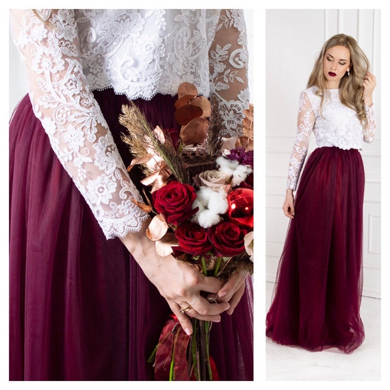 white lace top with skirt
