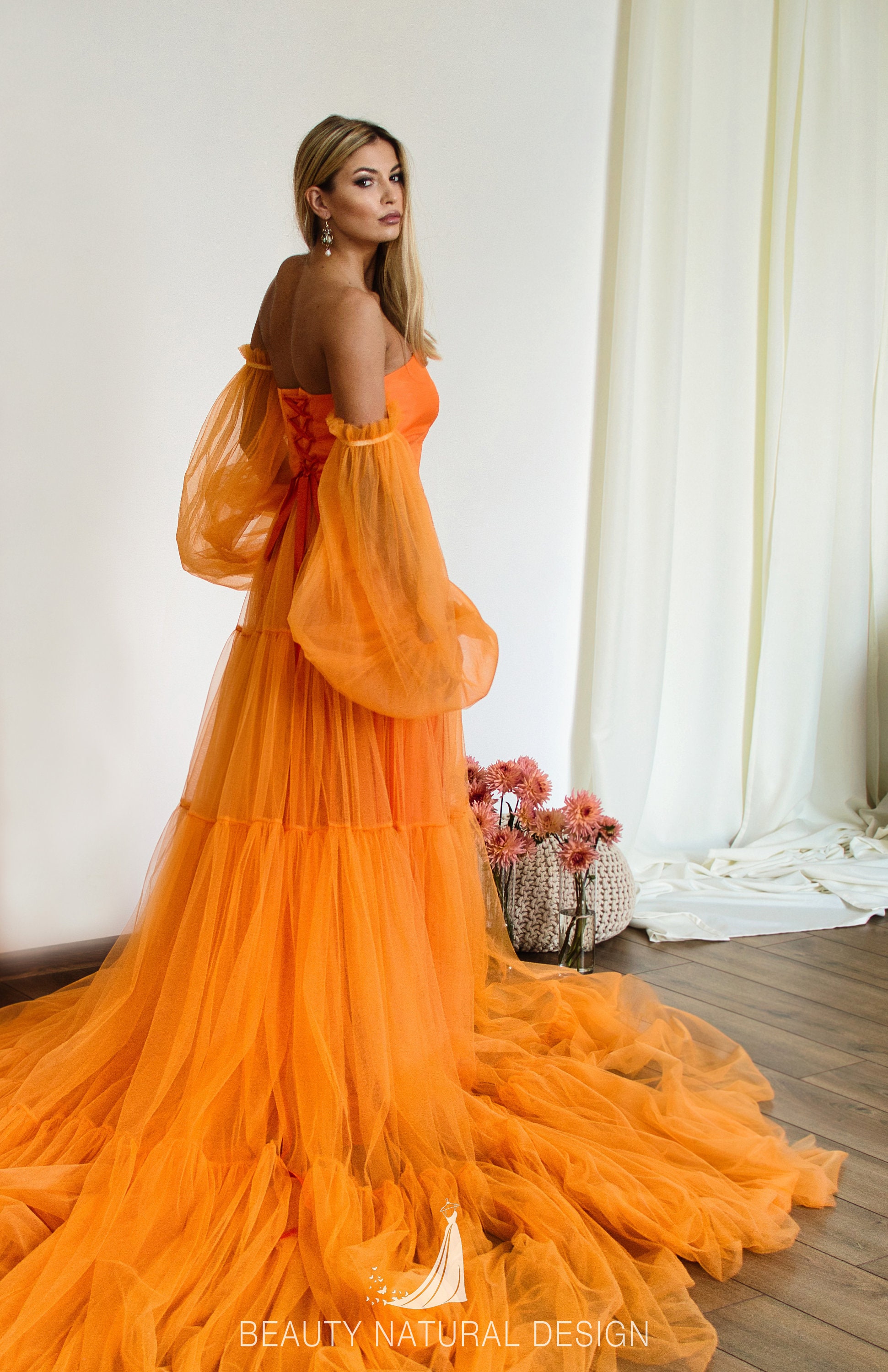 pink tulle dress prom Ball Gown Hot Pink Sweetheart Tulle Party Dress Prom Dress P836