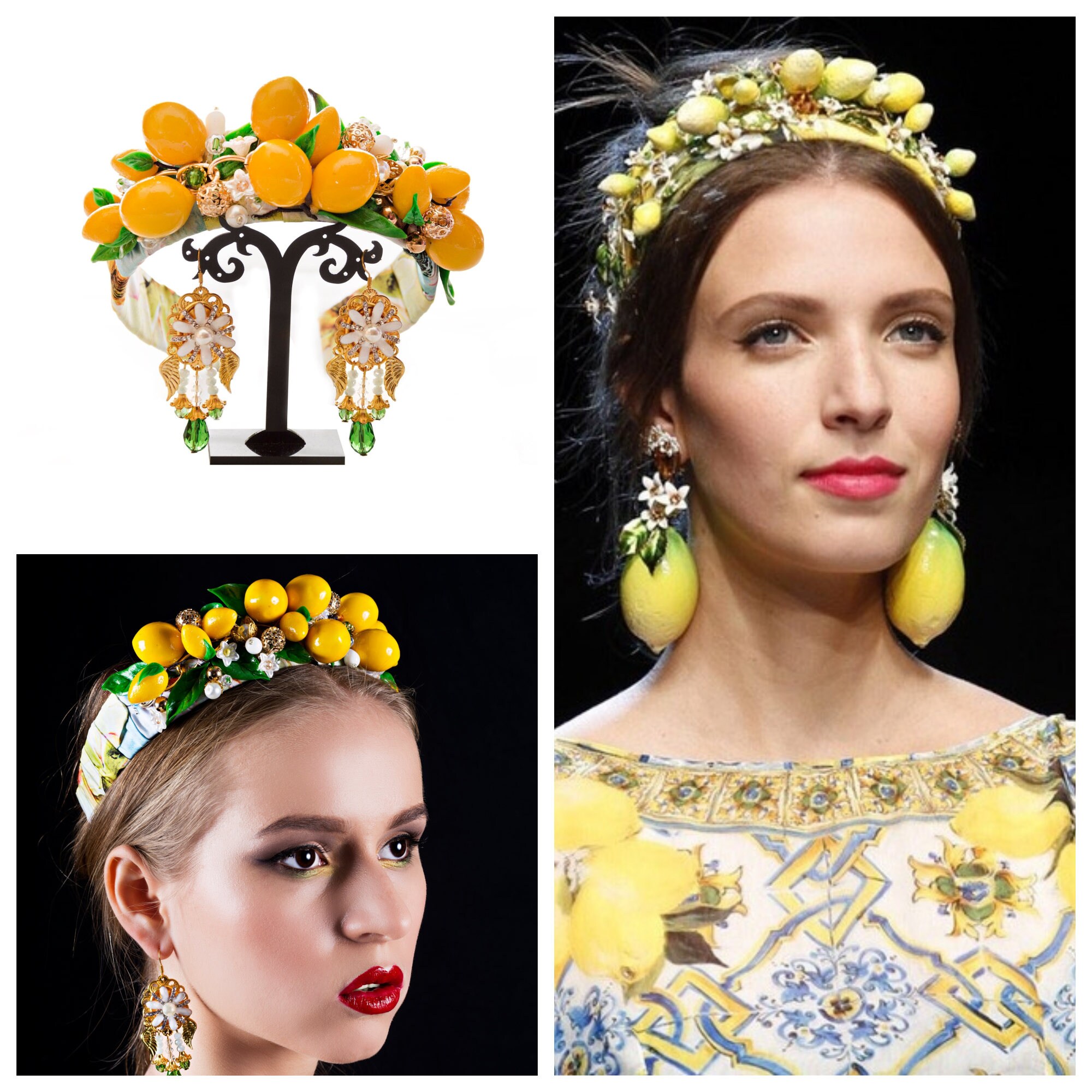 Dolce Lemon headband Lemons Headband Dolce Yellow lemon Dolce Etsy