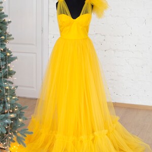 Daga -Tutti Frutti Tulle Dress - Yellow