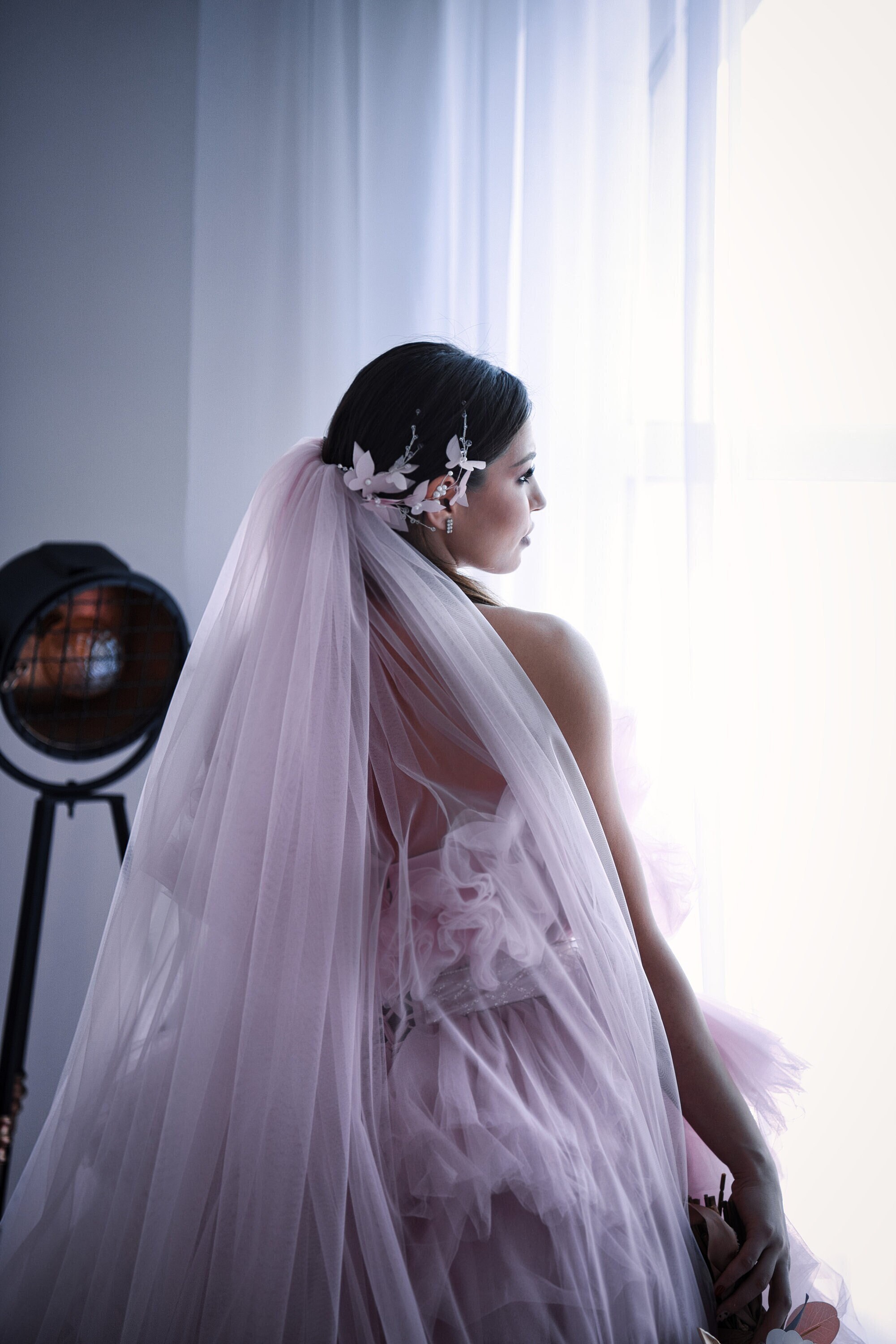 NWT Blush Pink Italian Tulle Wedding Veil Bride Bridal Wedding Blush Pink Veil - Etsy main image 3