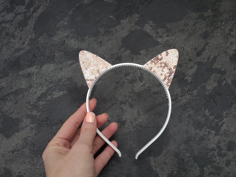 Cat Ears Headband Glitter Kitty Ear Headband Kitty Ear Etsy