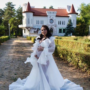 Pregnancy dress Milk maternity dress Ivory maternity dress Milk pregnancy photoshoot dress Maternity photoshoot gown Organza maternity dress