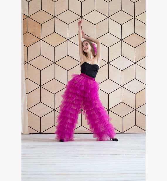 114 Colours Tulle Pants Fluffy Pants Tutu Pants Ruffled Tulle