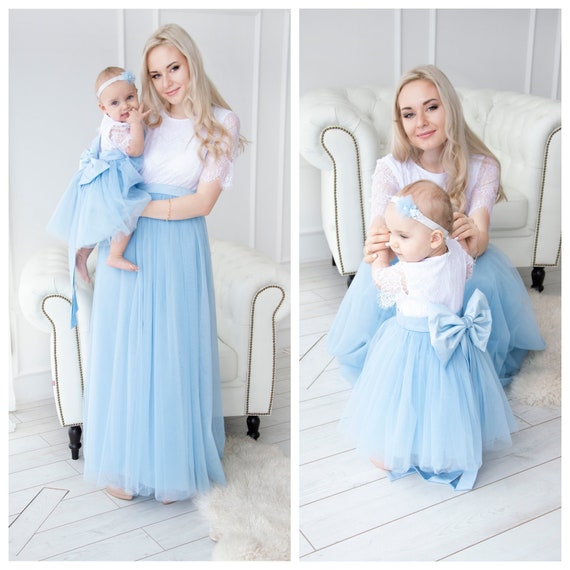 blue mommy and me dresses