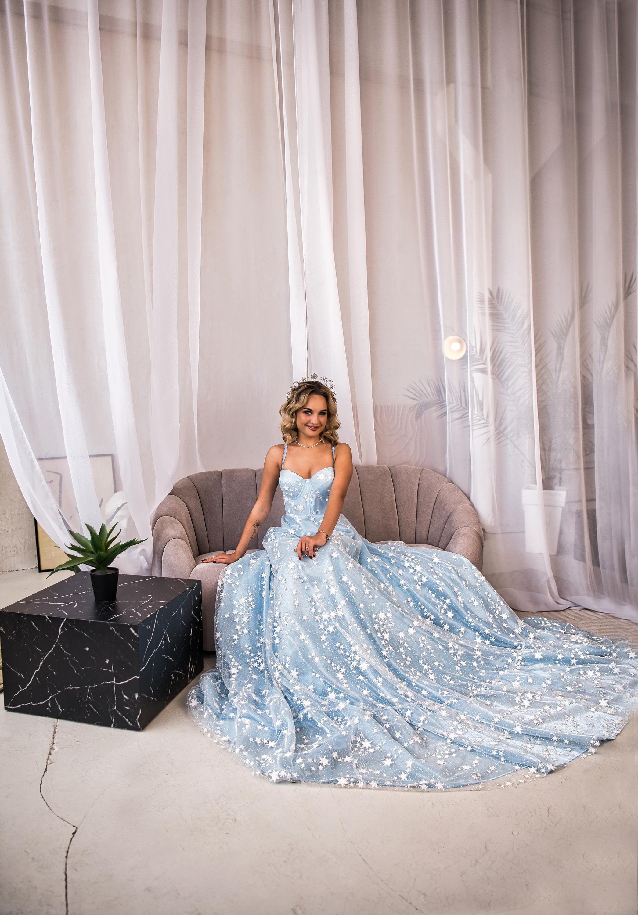 prom dresses that are cute A Line Tulle Sweetheart Dresses,long Formal Gowns – luladress Sleeveless Back Spring 2026 Collection Primary color:Baby Blue Angeline Draped Asymmetrical One