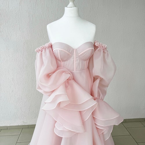 blush pink corset dress Blush Corset Lace Princess Dress