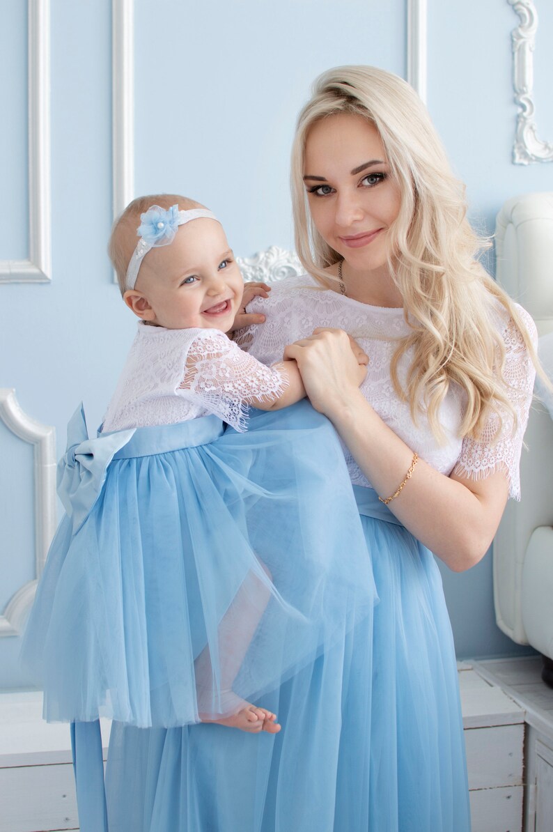 Mother Daughter Matching Dress Mommy and Me Dress Blue Mommy Etsy