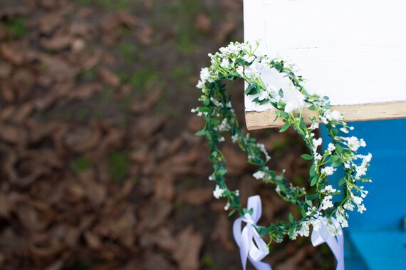 gypsophila headband flower girl